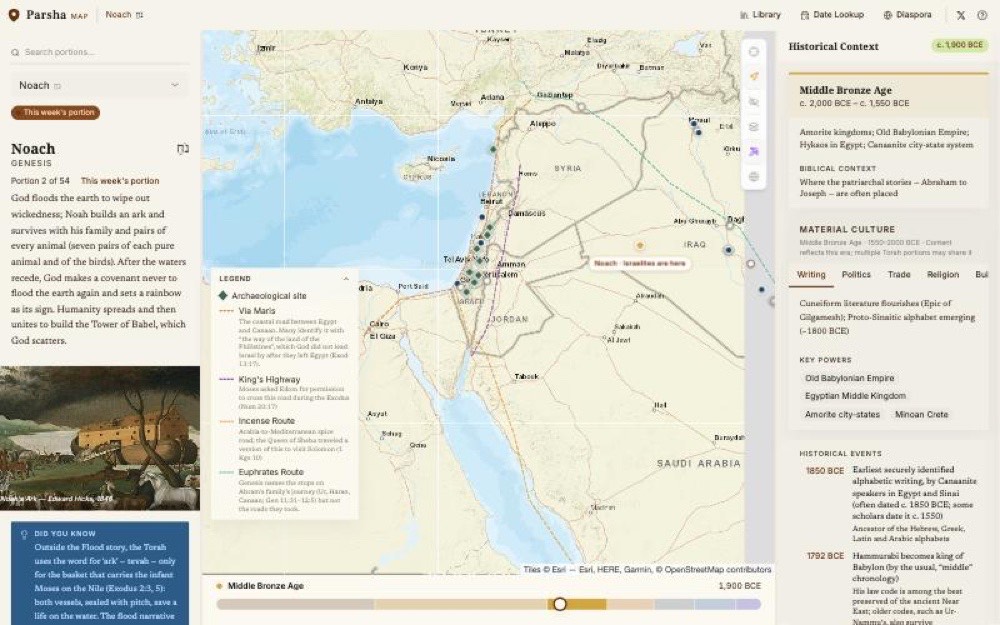 Screenshot of Parsha Map