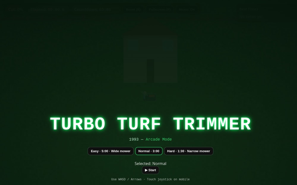 Turbo Turf Trimmer, a browser game