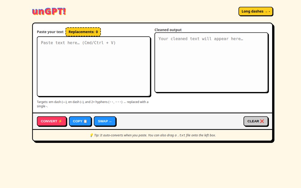 unGPT, a text cleanup tool